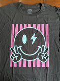 Electric Smiley Gildan black XL pre-pressed T-shirt