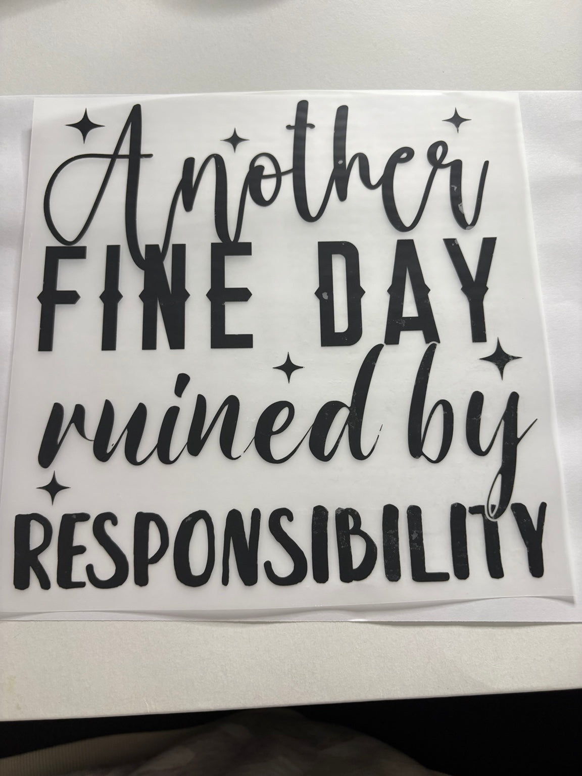 Another Fine Day Ruined by Responsibility