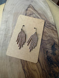 Rose gold handmade mini boho seed bead fringe earrings