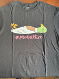 Unproducktive Duck Gildan black large pre-pressed T-shirt